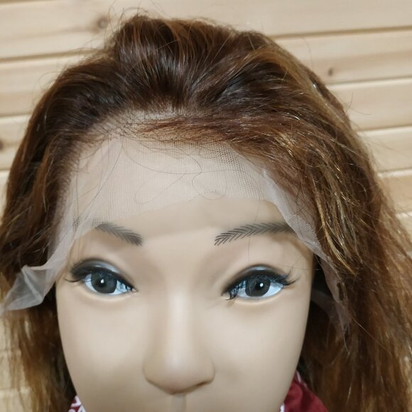 13x4 Highlight Ombre Lace Front Human Hair Wig - 4/27 Honey Blonde - 20" - Picture 4 of 9